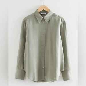 & Other Stories Silk Sage Green Shirt Size S